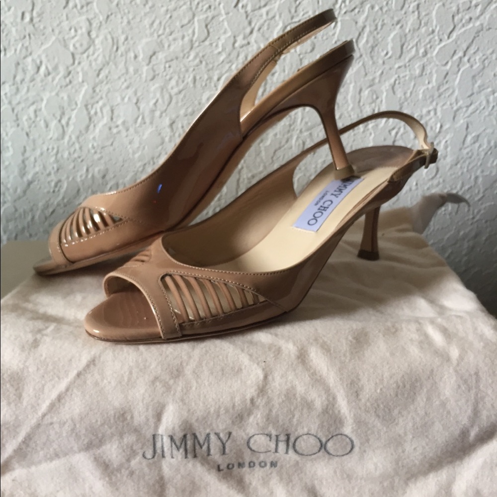 Jimmy Choo Nude Slingback Heels